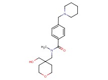 N-{[4-(hydroxymethyl)tetrahydro-2H-pyran-4-yl]methyl}-N-methyl-4-(1-piperidinylmethyl)benzamide