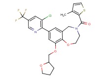 7-[3-chloro-5-(trifluoromethyl)-2-pyridinyl]-4-[(3-methyl-2-thienyl)carbonyl]-9-(tetrahydro-2-furanylmethoxy)-2,3,4,5-tetrahydro-1,4-benzoxazepine