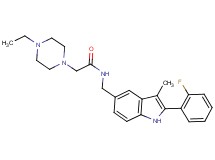 2-(4-ethyl-1-piperazinyl)-N-{[2-(2-fluorophenyl)-3-methyl-1H-indol-5-yl]methyl}acetamide