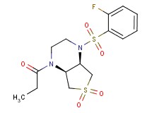 (4aS*,7aR*)-1-[(2-fluorophenyl)sulfonyl]-4-propionyloctahydrothieno[3,4-b]pyrazine 6,6-dioxide
