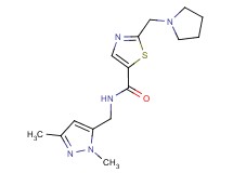 N-[(1,3-dimethyl-1H-pyrazol-5-yl)methyl]-2-(pyrrolidin-1-ylmethyl)-1,3-thiazole-5-carboxamide