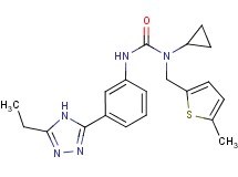 N-cyclopropyl-N'-[3-(5-ethyl-4H-1,2,4-triazol-3-yl)phenyl]-N-[(5-methyl-2-thienyl)methyl]urea
