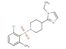 1-[(2-chloro-6-methylphenyl)sulfonyl]-4-(1-ethyl-1H-imidazol-2-yl)piperidine
