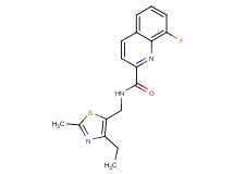 N-[(4-ethyl-2-methyl-1,3-thiazol-5-yl)methyl]-8-fluoro-2-quinolinecarboxamide