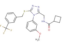 N-[(4-(3-methoxyphenyl)-5-{[3-(trifluoromethyl)benzyl]thio}-4H-1,2,4-triazol-3-yl)methyl]cyclobutanecarboxamide