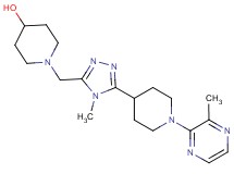 1-({4-methyl-5-[1-(3-methylpyrazin-2-yl)piperidin-4-yl]-4H-1,2,4-triazol-3-yl}methyl)piperidin-4-ol