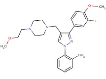 1-{[3-(3-fluoro-4-methoxyphenyl)-1-(2-methylphenyl)-1H-pyrazol-4-yl]methyl}-4-(2-methoxyethyl)piperazine