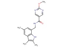2-methoxy-N-[(2,3,5-trimethyl-1H-indol-7-yl)methyl]pyrimidine-5-carboxamide