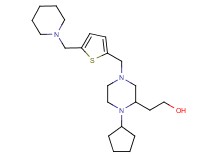 2-(1-cyclopentyl-4-{[5-(1-piperidinylmethyl)-2-thienyl]methyl}-2-piperazinyl)ethanol