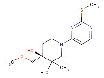 (4S*)-4-(methoxymethyl)-3,3-dimethyl-1-[2-(methylthio)pyrimidin-4-yl]piperidin-4-ol
