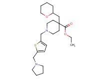 ethyl 1-{[5-(1-pyrrolidinylmethyl)-2-thienyl]methyl}-4-(tetrahydro-2H-pyran-2-ylmethyl)-4-piperidinecarboxylate