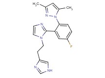 1-(4-fluoro-2-{1-[2-(1H-imidazol-4-yl)ethyl]-1H-imidazol-2-yl}phenyl)-3,5-dimethyl-1H-pyrazole