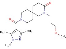 2-(3-methoxypropyl)-9-[(1,3,5-trimethyl-1H-pyrazol-4-yl)carbonyl]-2,9-diazaspiro[5.5]undecan-3-one