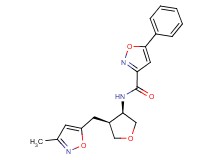 N-{(3R*,4S*)-4-[(3-methyl-5-isoxazolyl)methyl]tetrahydro-3-furanyl}-5-phenyl-3-isoxazolecarboxamide