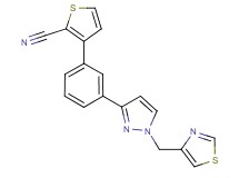 3-{3-[1-(1,3-thiazol-4-ylmethyl)-1H-pyrazol-3-yl]phenyl}-2-thiophenecarbonitrile