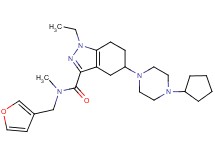 5-(4-cyclopentyl-1-piperazinyl)-1-ethyl-N-(3-furylmethyl)-N-methyl-4,5,6,7-tetrahydro-1H-indazole-3-carboxamide