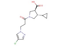 (3S*,4S*)-1-[3-(4-chloro-1H-pyrazol-1-yl)propanoyl]-4-cyclopropylpyrrolidine-3-carboxylic acid