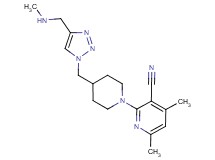 4,6-dimethyl-2-[4-({4-[(methylamino)methyl]-1H-1,2,3-triazol-1-yl}methyl)-1-piperidinyl]nicotinonitrile bis(trifluoroacetate)