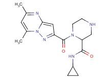 N-cyclopropyl-1-[(5,7-dimethylpyrazolo[1,5-a]pyrimidin-2-yl)carbonyl]-2-piperazinecarboxamide