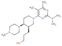 3-[(3R*,4S*)-1-[2-(dimethylamino)-5,6-dimethylpyrimidin-4-yl]-4-(4-methylpiperazin-1-yl)piperidin-3-yl]propan-1-ol