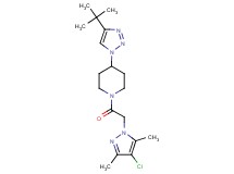 4-(4-tert-butyl-1H-1,2,3-triazol-1-yl)-1-[(4-chloro-3,5-dimethyl-1H-pyrazol-1-yl)acetyl]piperidine
