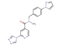 N-methyl-N-[4-(1H-pyrazol-1-yl)benzyl]-2-(4H-1,2,4-triazol-4-yl)isonicotinamide