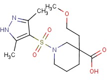 1-[(3,5-dimethyl-1H-pyrazol-4-yl)sulfonyl]-3-(2-methoxyethyl)-3-piperidinecarboxylic acid