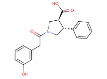 (3S*,4R*)-1-[(3-hydroxyphenyl)acetyl]-4-phenylpyrrolidine-3-carboxylic acid