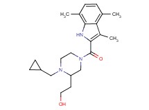 2-{1-(cyclopropylmethyl)-4-[(3,4,7-trimethyl-1H-indol-2-yl)carbonyl]-2-piperazinyl}ethanol