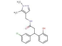 3-(3-chlorophenyl)-N-[(1,5-dimethyl-1H-pyrazol-4-yl)methyl]-3-(2-hydroxyphenyl)propanamide