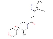 (3R*,4R*)-1-[3-(4,5-dimethyl-1H-pyrazol-3-yl)propanoyl]-3-methyl-4-(tetrahydro-2H-pyran-4-yl)piperidin-4-ol