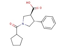 (3S*,4R*)-1-(cyclopentylcarbonyl)-4-phenylpyrrolidine-3-carboxylic acid