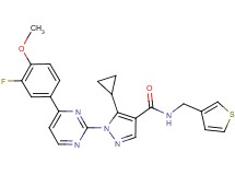 5-cyclopropyl-1-[4-(3-fluoro-4-methoxyphenyl)-2-pyrimidinyl]-N-(3-thienylmethyl)-1H-pyrazole-4-carboxamide