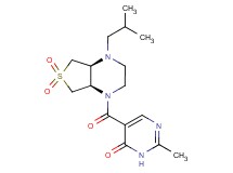 5-{[(4aS*,7aR*)-4-isobutyl-6,6-dioxidohexahydrothieno[3,4-b]pyrazin-1(2H)-yl]carbonyl}-2-methyl-4(3H)-pyrimidinone