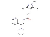N-[2-(1-piperidinyl)-2-(3-pyridinyl)ethyl]-3-(1,3,5-trimethyl-1H-pyrazol-4-yl)propanamide