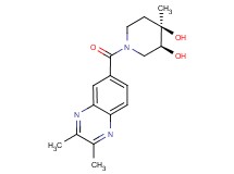 (3S*,4R*)-1-[(2,3-dimethylquinoxalin-6-yl)carbonyl]-4-methylpiperidine-3,4-diol