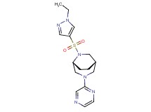 (1S*,5R*)-6-[(1-ethyl-1H-pyrazol-4-yl)sulfonyl]-3-(2-pyrazinyl)-3,6-diazabicyclo[3.2.2]nonane