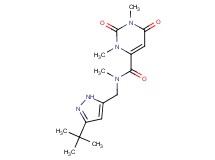 N-[(3-tert-butyl-1H-pyrazol-5-yl)methyl]-N,1,3-trimethyl-2,6-dioxo-1,2,3,6-tetrahydropyrimidine-4-carboxamide
