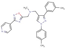 N-methyl-1-[3-(3-methylphenyl)-1-(4-methylphenyl)-1H-pyrazol-4-yl]-N-{[3-(4-pyridinyl)-1,2,4-oxadiazol-5-yl]methyl}methanamine