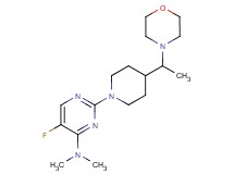 5-fluoro-N,N-dimethyl-2-{4-[1-(4-morpholinyl)ethyl]-1-piperidinyl}-4-pyrimidinamine
