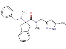 2-[benzyl(methyl)amino]-N-methyl-N-[(5-methyl-1H-pyrazol-3-yl)methyl]-2-indanecarboxamide