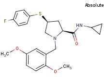 (4S)-N-cyclopropyl-1-(2,5-dimethoxybenzyl)-4-[(4-fluorophenyl)thio]-L-prolinamide