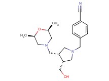 4-{[(3S*,4R*)-3-{[(2R*,6S*)-2,6-dimethylmorpholin-4-yl]methyl}-4-(hydroxymethyl)pyrrolidin-1-yl]methyl}benzonitrile
