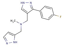 1-[3-(4-fluorophenyl)-1H-pyrazol-4-yl]-N-methyl-N-(1H-pyrazol-5-ylmethyl)methanamine
