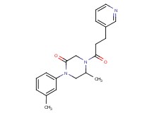 5-methyl-1-(3-methylphenyl)-4-[3-(3-pyridinyl)propanoyl]-2-piperazinone