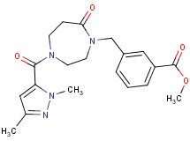 methyl 3-({4-[(1,3-dimethyl-1H-pyrazol-5-yl)carbonyl]-7-oxo-1,4-diazepan-1-yl}methyl)benzoate