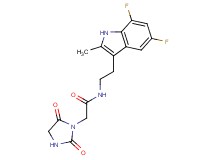 N-[2-(5,7-difluoro-2-methyl-1H-indol-3-yl)ethyl]-2-(2,5-dioxoimidazolidin-1-yl)acetamide