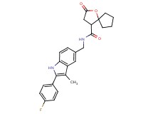 N-{[2-(4-fluorophenyl)-3-methyl-1H-indol-5-yl]methyl}-2-oxo-1-oxaspiro[4.4]nonane-4-carboxamide