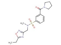 N-[(5-ethyl-1,2,4-oxadiazol-3-yl)methyl]-N-methyl-3-(pyrrolidin-1-ylcarbonyl)benzenesulfonamide