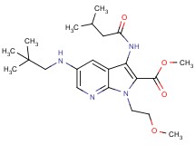 methyl 5-[(2,2-dimethylpropyl)amino]-1-(2-methoxyethyl)-3-[(3-methylbutanoyl)amino]-1H-pyrrolo[2,3-b]pyridine-2-carboxylate